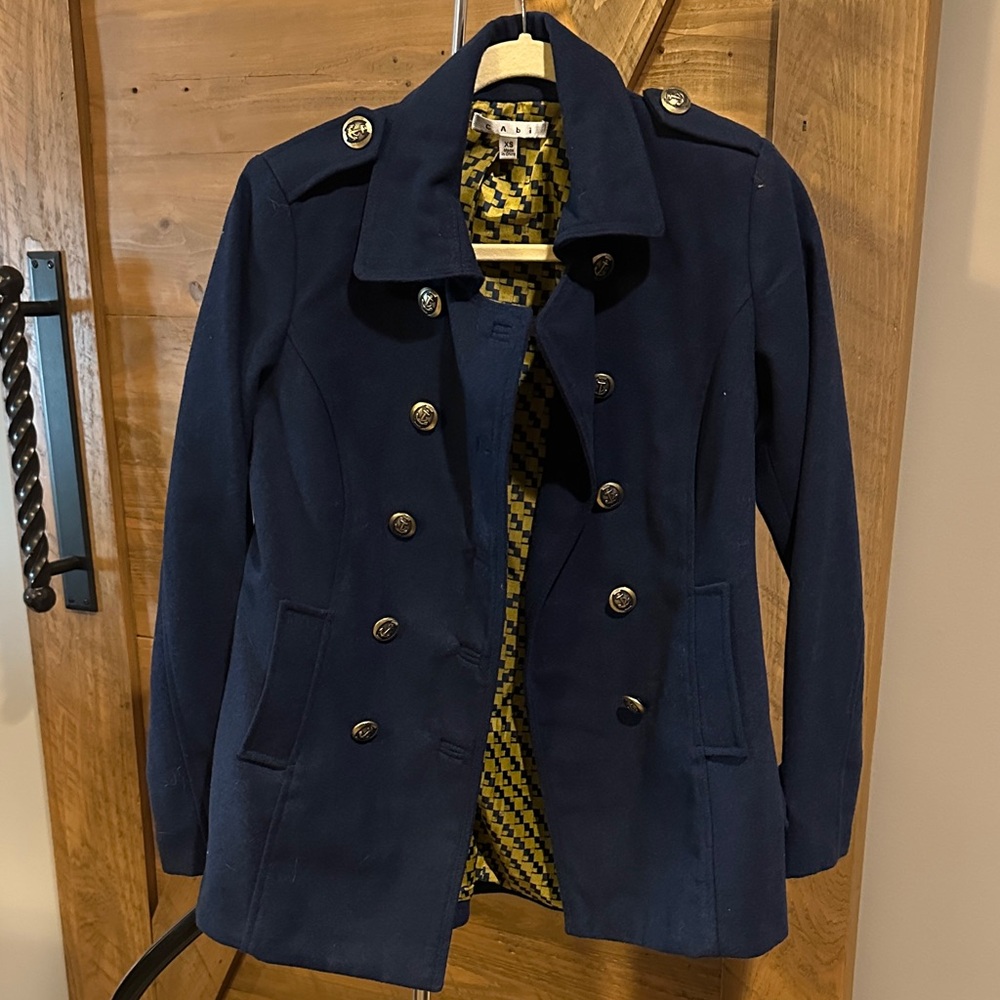 CAbi Navy Double-Breasted Pea Coat